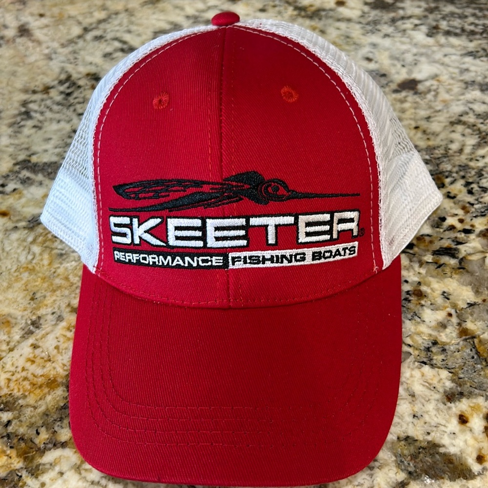 Red & White Trucker Hat - Performance Fishing Boats